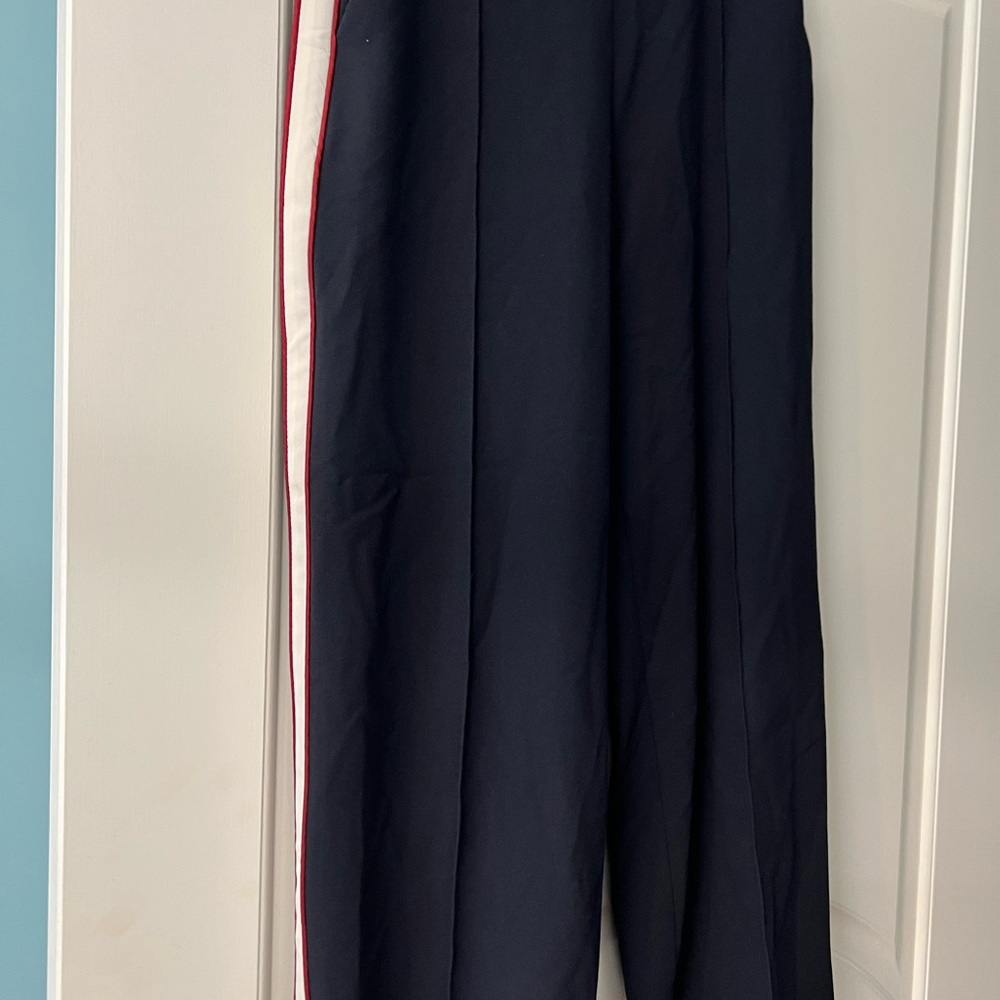 Navy Blue Pants with Red and white Stripe